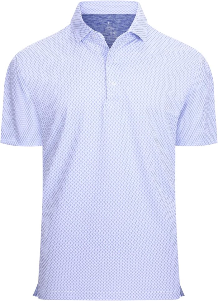 Alex Vando Mens Golf Shirt Moisture Wicking Classic Print Golf Shirts for Men - Image 1