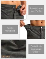 Pudolla Men's Hiking Cargo Shorts 9" Lightweight Outdoor Work Shorts for Men Travel Golf Camping Casual with 5 Zipper Pockets - Image 5