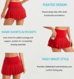 Yknktstc Women Tennis Skirt with Pocket Pleated Golf Skort Active Workout Running Athletic Shorts - Image 4