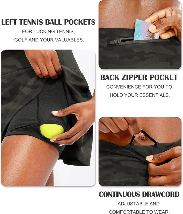 Soothfeel Pleated Tennis Skirt for Women with Pockets Women's High Waisted Athletic Golf Skorts Skirts for Workout Running - Image 4