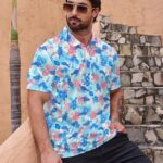 Men’s Golf Polo Shirts - Hawaiian Print Golf Shirt for Men Quick-Dry Moisture Wicking Casual Breathable Polo Shirt - Image 4