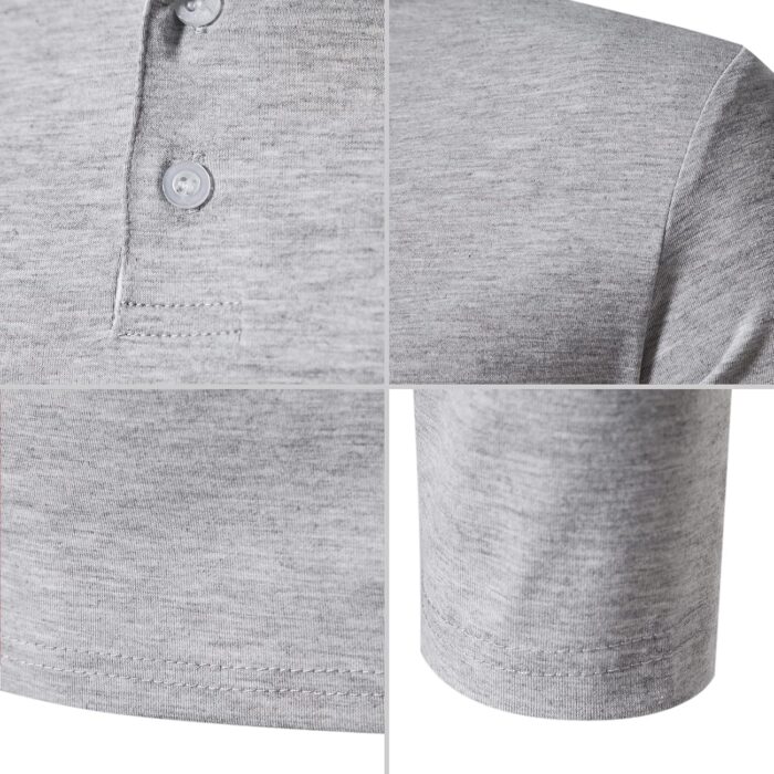 A WATERWANG Men's Long Sleeve Polo Shirts, Slim-fit Cotton Golf Polo Shirts Basic Designed - Image 4