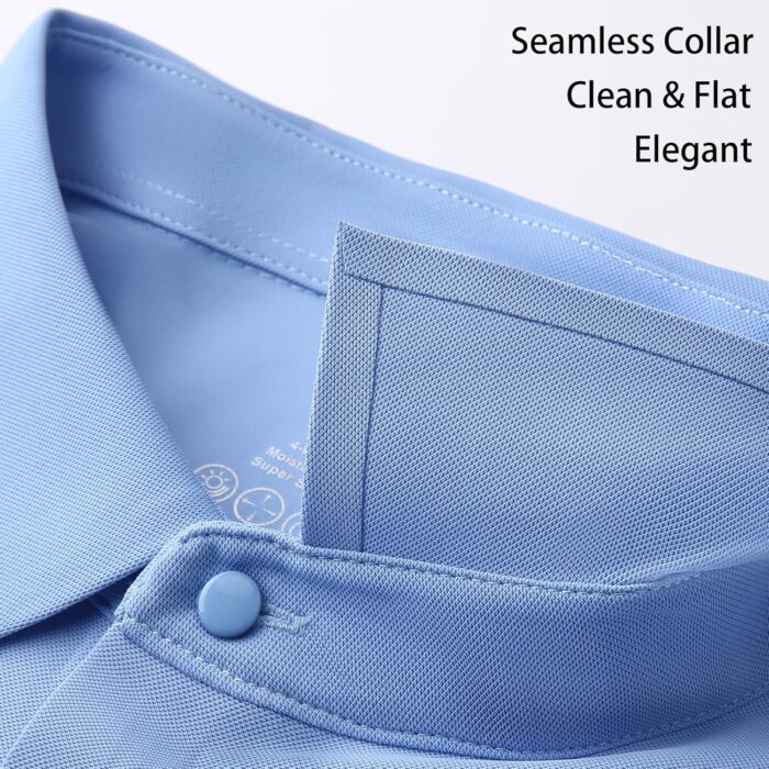 Alex Vando Mens Seamless Golf Shirt Moisture Wicking Quick-Dry Tailored Fit Polo Shirts - Image 5