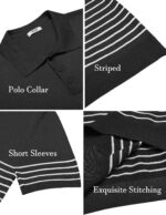 COOFANDY Men's Knit Polo Shirts Short Sleeve Striped Golf Polo Shirts Lightweight Casual Collared T Shirt - Image 6